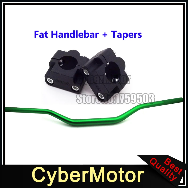 

Green Aluminum Handlebar PTR Risers Taper Mount Clamp 28mm 1 1/8'' Fat Handle Bar Pit Dirt Motor Bike Motocross ATV Quad