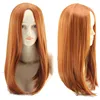 WoodFestival 18 inch Orange Synthetic Wig Heat Resistant Female Women's Cosplay Wigs for Women Straight Hair Medium Length ► Photo 3/6