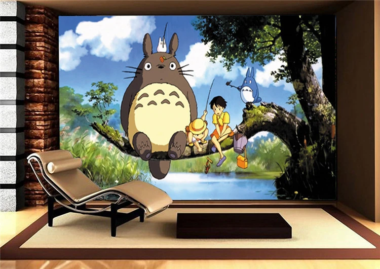 Respetuoso del medio ambiente 3D enorme mural lindo anime japonés totoro  fondo para sofá, tv, sala de estar, beddding sala, fondos de pantalla,  decoración del hogar|huge mural|background 3d3d background - AliExpress