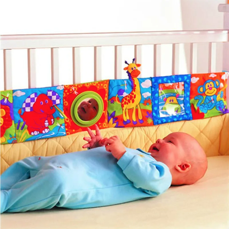 

2017 New Arrival Crib Bumper Baby Cloth Book Baby Rattles Knowledge Around Multi-touch Colorful Bed Bumper For Kids Toys