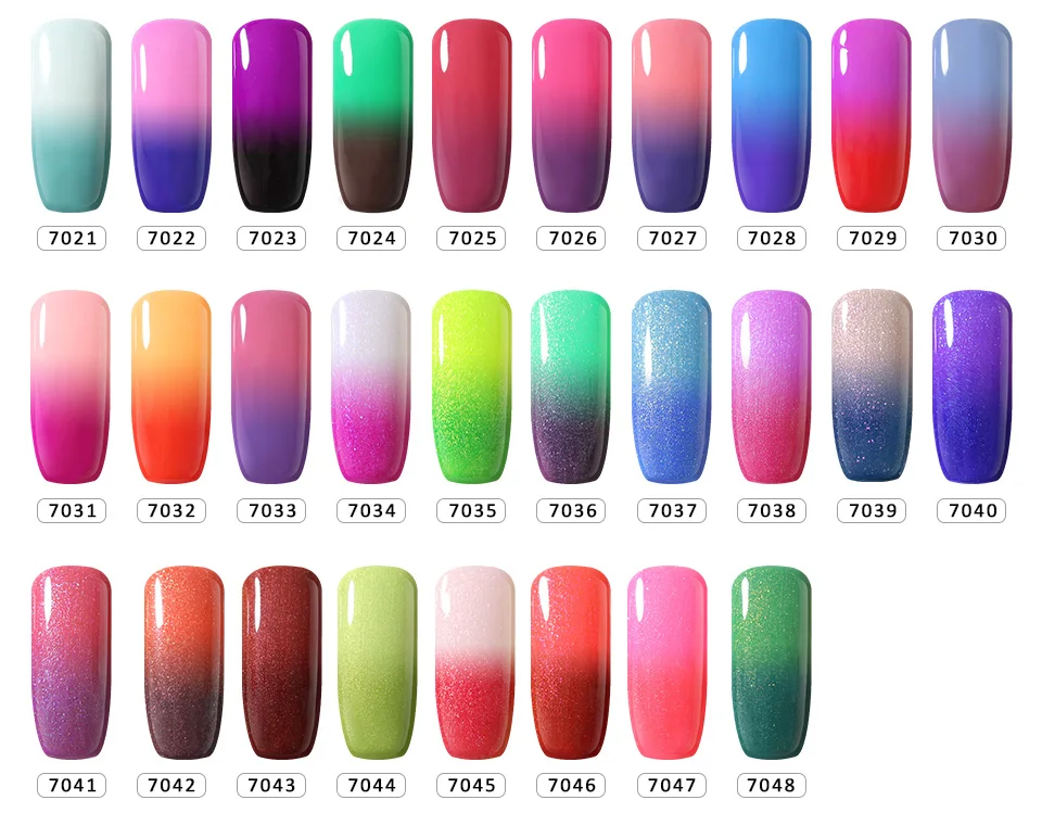 Mix 30 Colors Changing color Temperature Thermo Varnish Gel nail polish ...