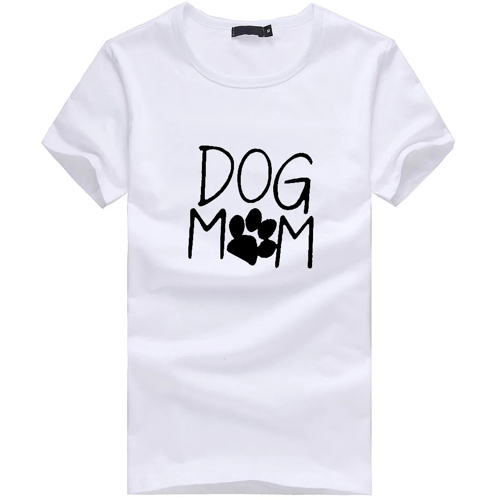 

Fashion Women's Loose Short-Sleeved Dog Mom Print T-Shirt Casual O-Neck Top women's fashion t-shirts summer for women