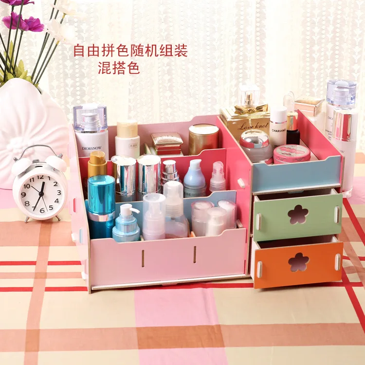 DIY Wood Large Capacity Studs font b Earrings b font Rings Necklace Storage Case Jewelry Box