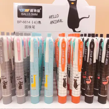 

2 pcs/lot Big Black Cat Cartoon 4 Colors Chunky Ballpoint Pen School Office Supply Gift Stationery Papelaria Escolar