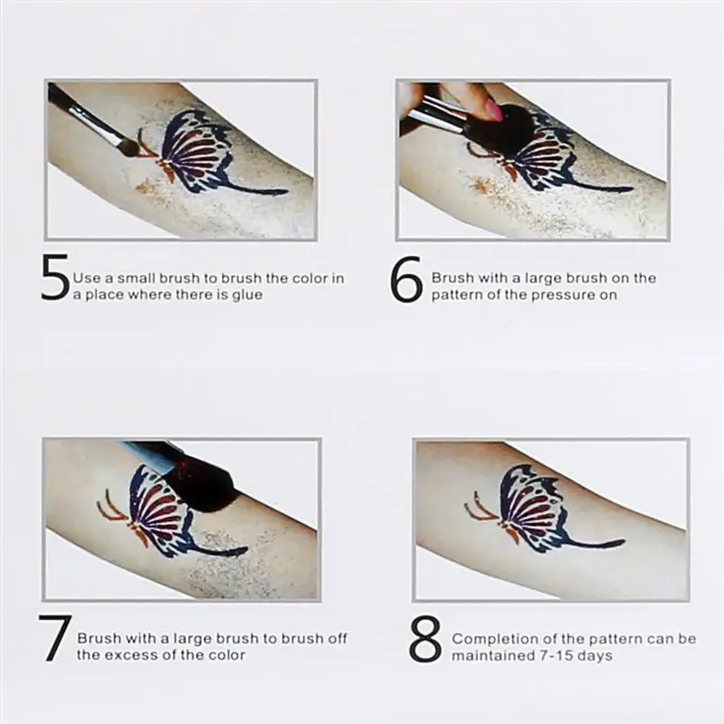 99pcs Cartoon Design Disposable Glitter Temporary Tattoo Sticker Airbrush Stencil Drawing Kid Tattoo DIY Body Art Template