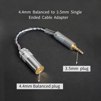 

OKCSC 3.5mm Stereo Male Turn to 4.4mm Balanced Female 4 pole Adapter OCC for Hifi Audiophiles Earphone for SONY NW-WM1Z/NW-WM1A