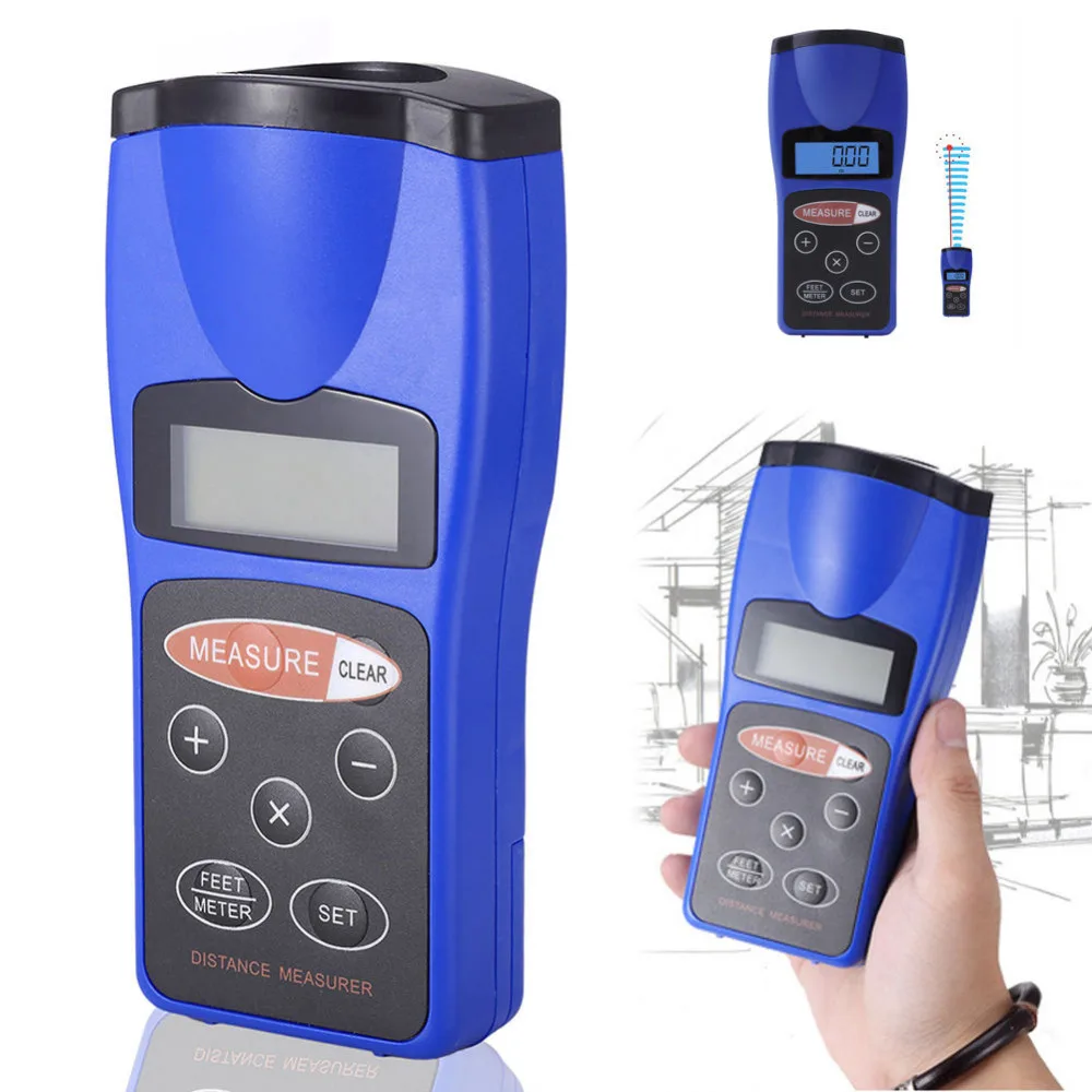 Better 18M LCD Ultrasonic Laser Pointer Distance Measurer Range Finder