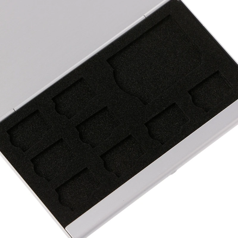 Монослоя Алюминий сплав 1 SD+ 8 TF Micro SD Card Holder протектор Коробка для хранения случае