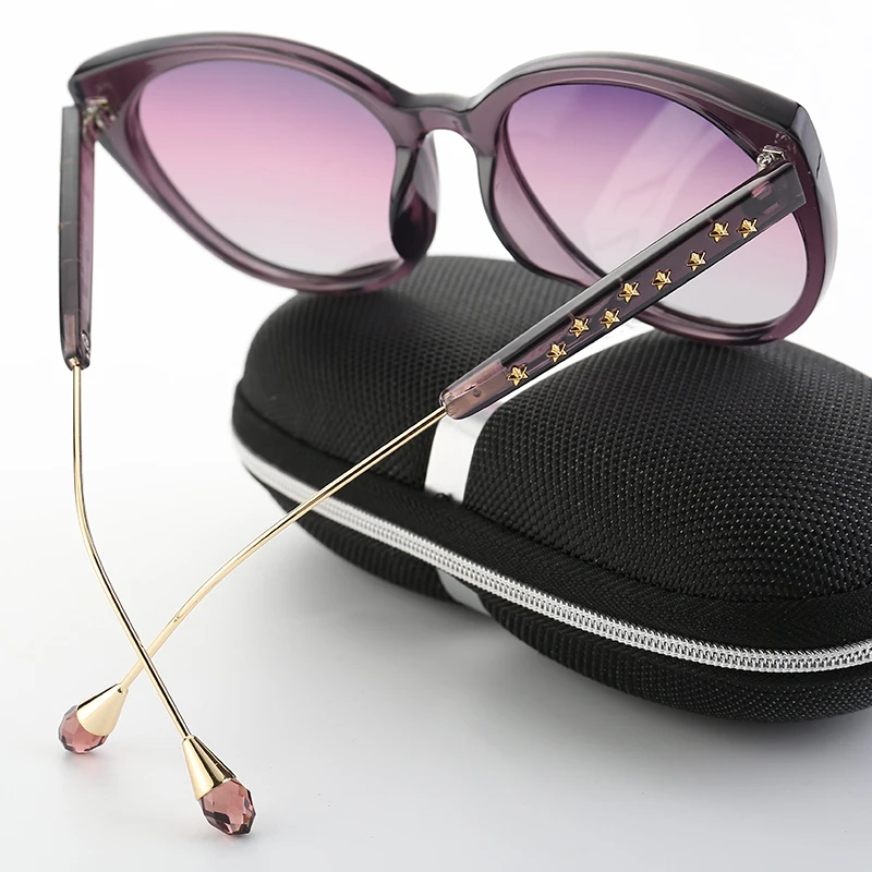 Роскошные брендовые негабаритные поляризационные солнцезащитные очки кошачий глаз, Женские винтажные дизайнерские солнцезащитные очки для вождения, ретро очки Oculos gafas