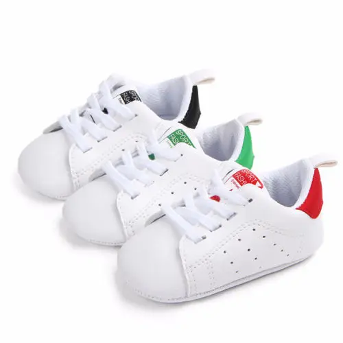 Newborn Baby Boys Girls Soft Sole Crib Shoes Sneakers Prewalker 0-18M