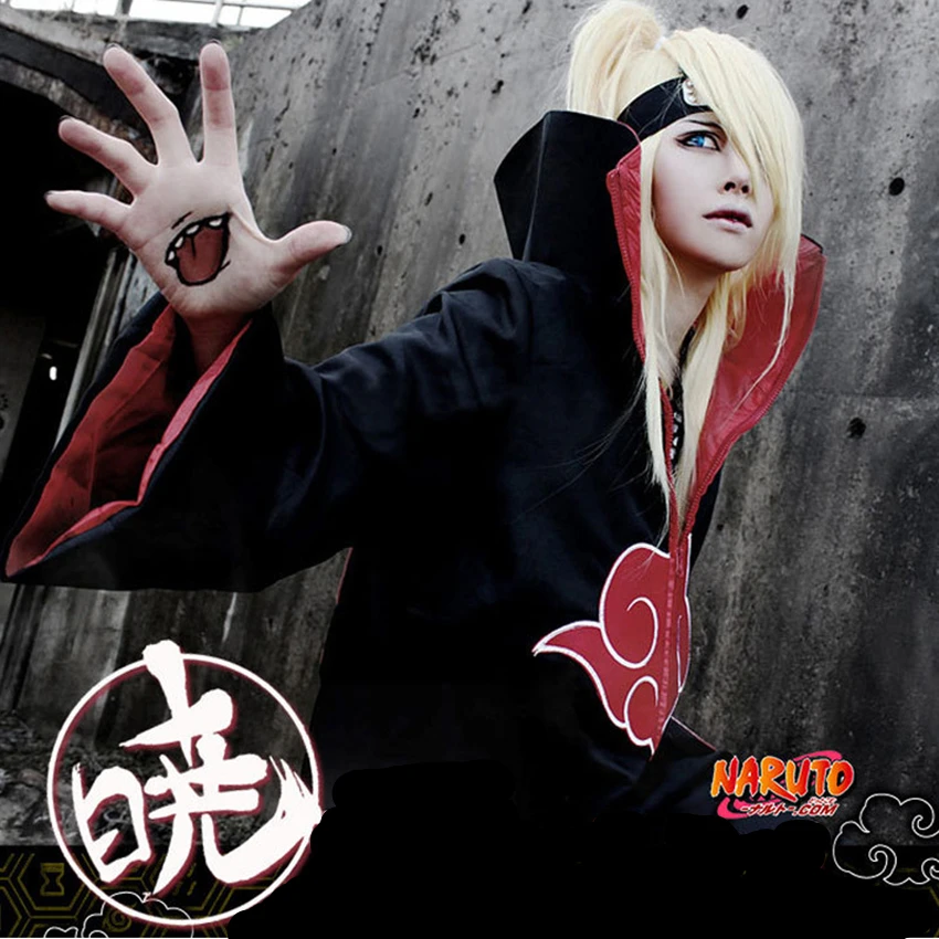

Anime Naruto Cosplay Costume Akatsuki Itachi Cloak Accessories Kakashi Leaf Village Logo Headband Adult Performance Cape