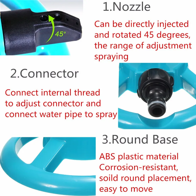 Садовые разбрызгиватели воды долговечный вращающийся трёхрычажный разбрызгиватель воды на 360 градусов Автоматическая вращающаяся система разбрызгивания воды