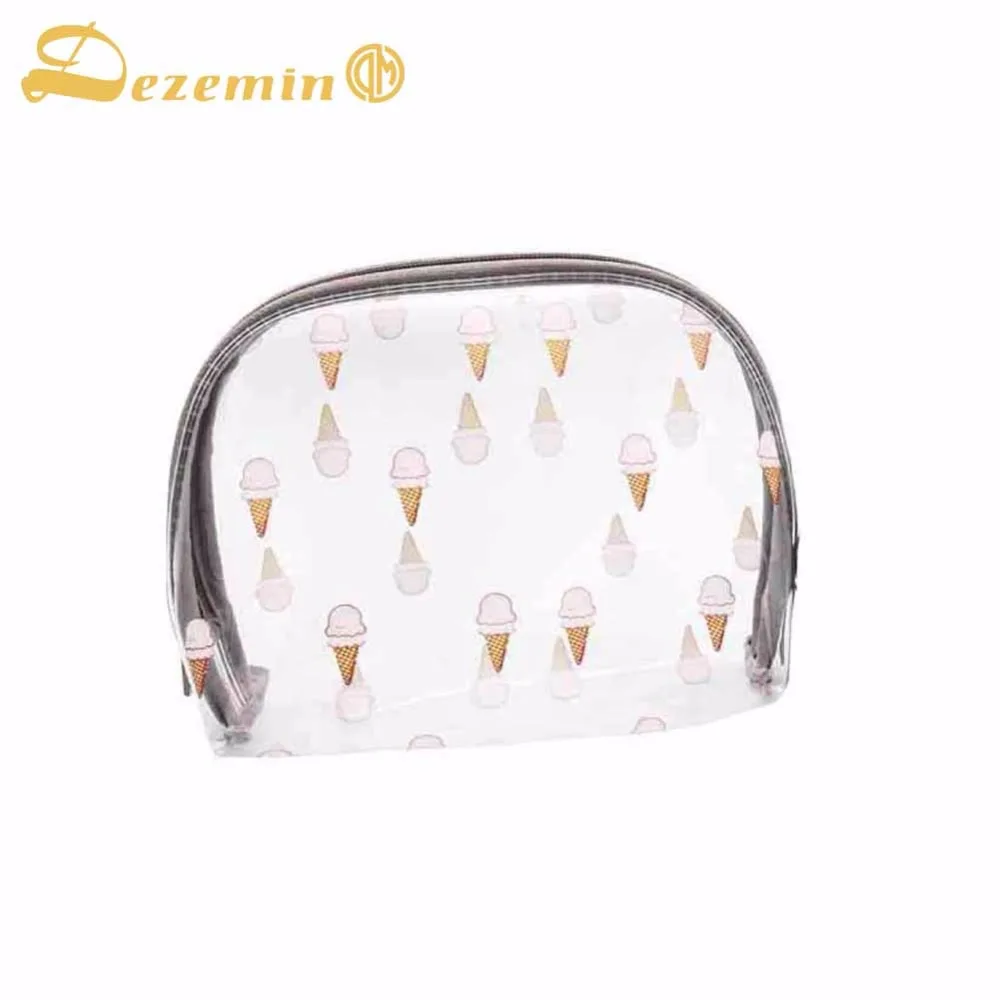 

Girls Handy Makeup Pouch Clear PVC Cosmetic Bag Ice Cream