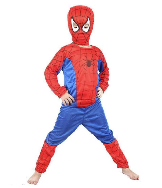 1 комплект, костюм Супермена, Бэтмена, Человека-паука для костюмированной вечеринки на Хэллоуин, для детей, для мальчиков и девочек, забавная одежда героя, вечерние костюмы, Disfraces, высокое качество - Цвет: Spiderman