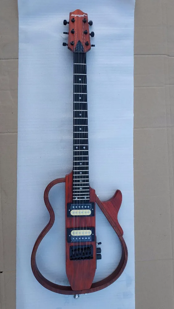 New model padauk wood electric travel guitar with black hardwarein