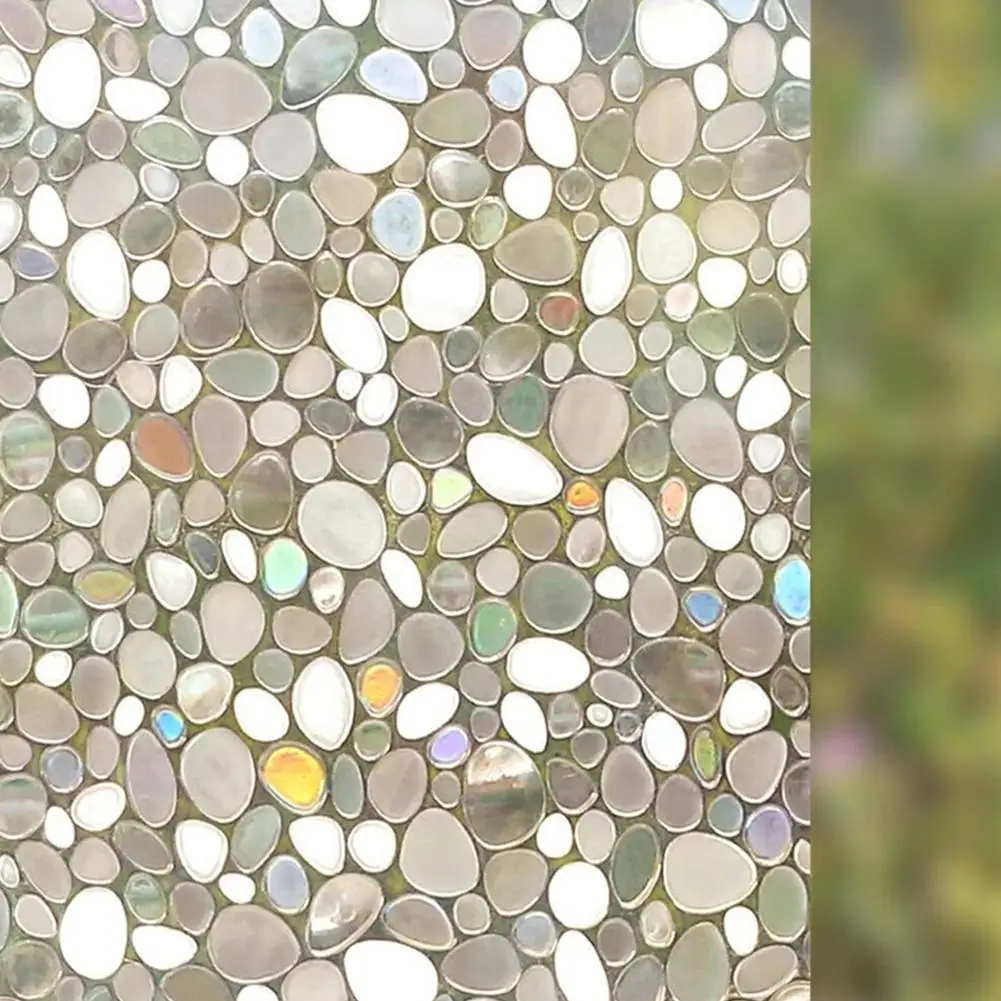 AsyPets Static 3D Irregular Pebble Refraction Colorful Window Film for Home Office | Дом и сад