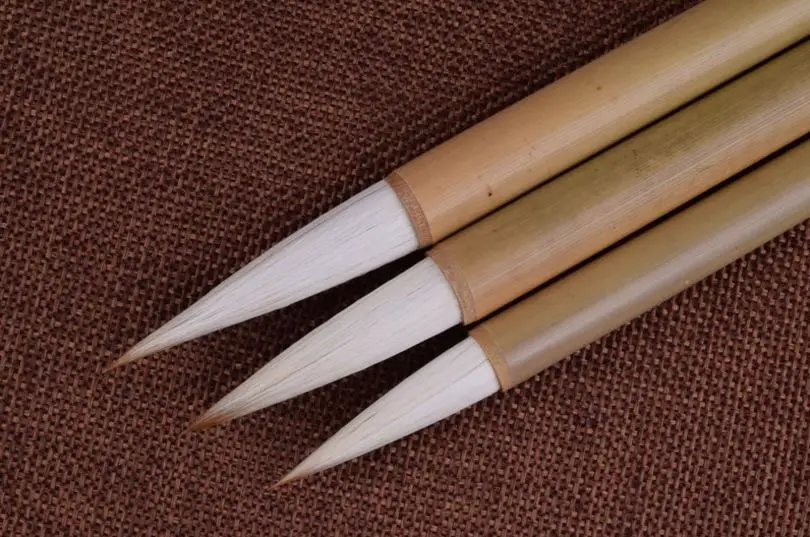 Китайская бамбуковая ручка-кисть для каллиграфии Волчья шерсть и шерстяной наконечник Универсальный