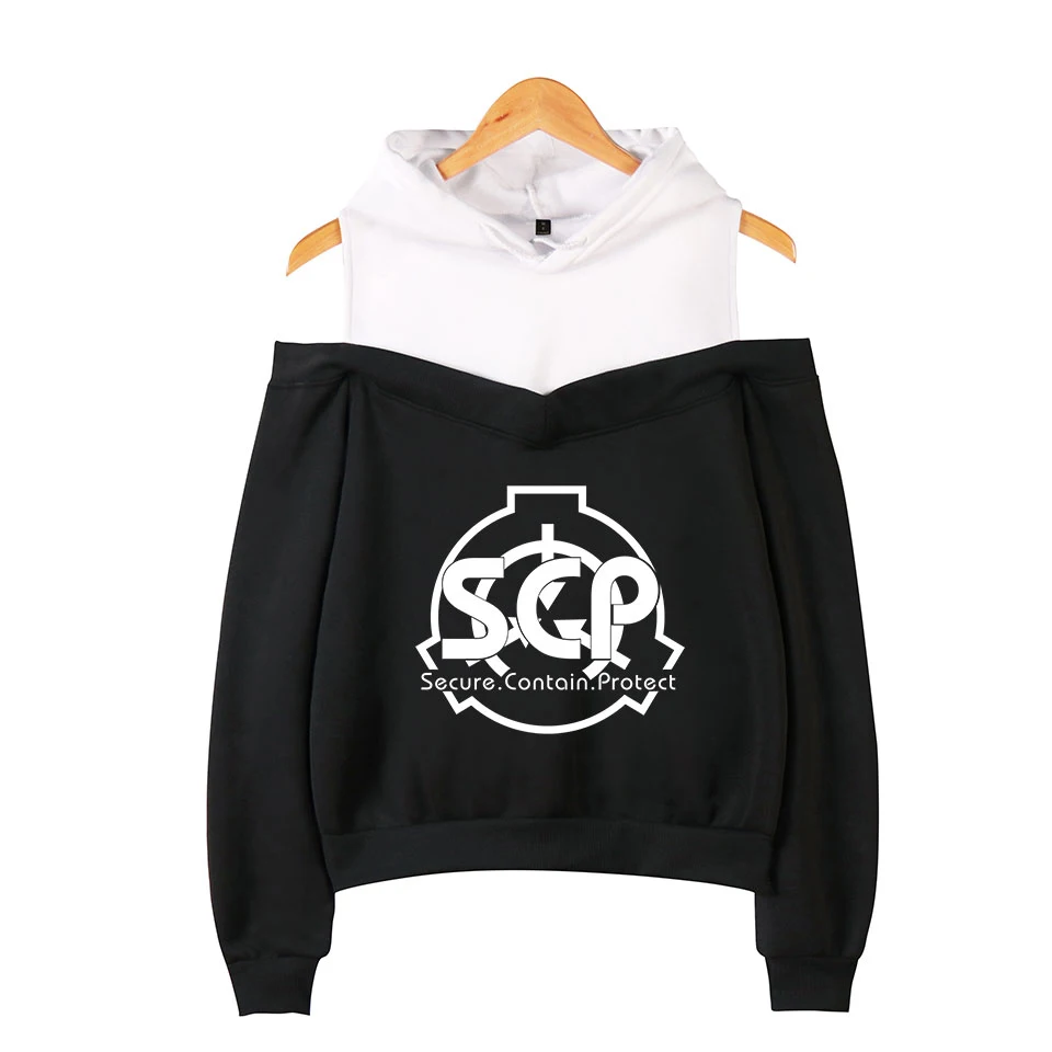 Frdun K-pops Scp Foundation женская летняя модная толстовка с капюшоном с открытыми плечами женская одежда размера плюс