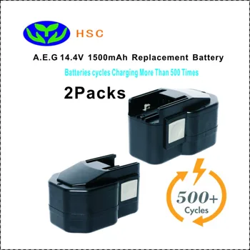 

2PCS 1.5Ah rechargeable battery pack AEG14.4A NiCAD Battery 14.4V Replacement AEG/Miwau 48-11-1000 48-11-1014 48-11-1024 Battery