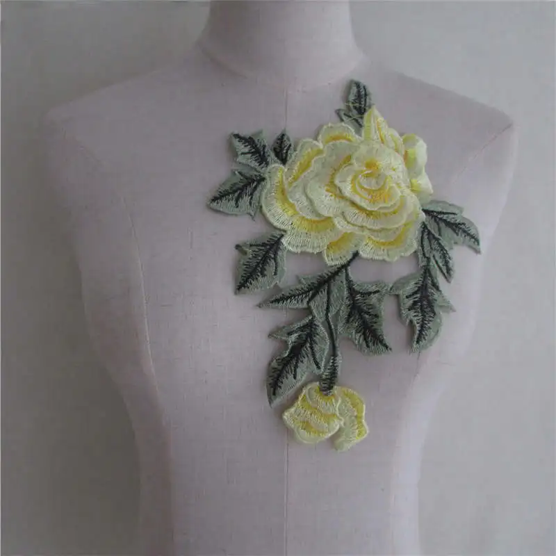 

new arrive 1pcs sale 2017 year flower Lace collar ornament Sewing Embroidered lace fabric accessories DIY Craft Embroidered