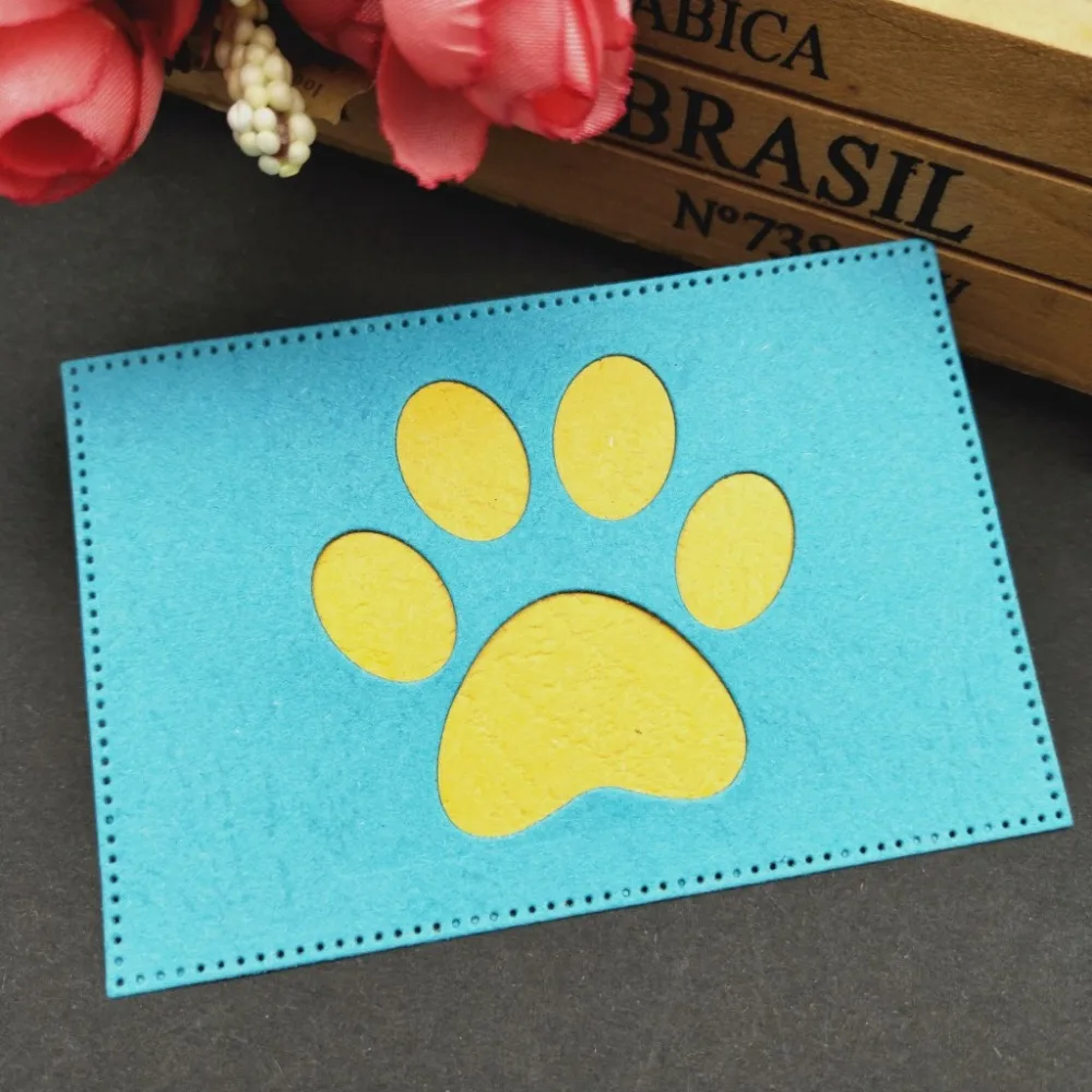

Cute Dog Paw prints heart Scrapbooking DIY album Embossing mould cards paper die metal craft stencils punch cuts dies cutting
