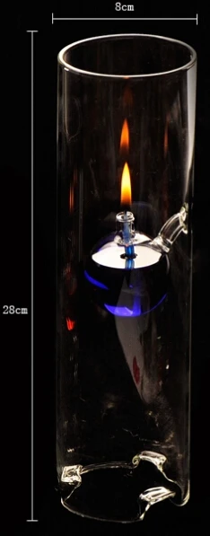 С креативным прозрачным стеклянным нижним цилиндром масляная лампа в форме листа лотоса характеристики свадебный подарок вместо свечи - Цвет: L  without part