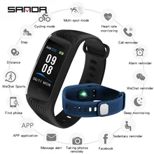 SANDA Men's and Women's Smart Heart Rate Monitor Digital Watch Pedometer Fitness Tracker Waterproof Smart Watch Business Clock