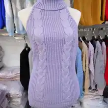 Тонкий Guage широкая игла Virgin Killer свитер с открытой спиной свитер женский длинный Водолазка пуловер с открытой спиной жилет вязаный Косплей