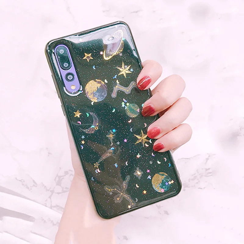 Glitter Space Star Clear case for huawei p30 pro p30 lite p30 transparent soft silicone TPU Funda for huawei p20 lite case cover
