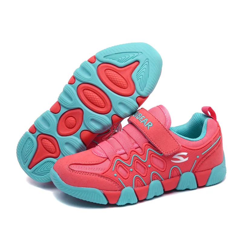 QIUTEXIONG/детская обувь; кроссовки для мальчиков; обувь для девочек; спортивная обувь из натуральной кожи; дышащая обувь на плоской подошве для бега; kinderschoenen - Цвет: Pink