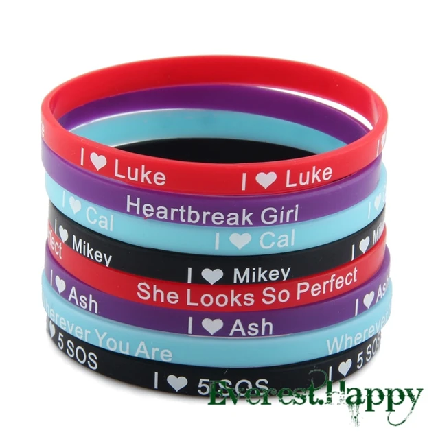 80pcs 5mm Super Star 5 Seconds Of Summer 5sos Silicone Bracelets 80pcs 5mm Super Star 5 Seconds Of Summer 5sos Silicone Bracelets Wristbands Jewelry 2017 Hot Fans