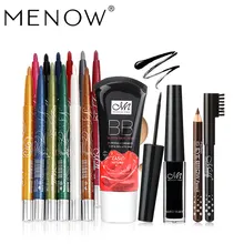 Menow бренд Make Up Set 12 видов цветов/комплект Водонепроницаемый Подводка для глаз Карандаш& Liquid Подводка для глаз подарок два карандаша& Rose Основа прямая поставка 5363