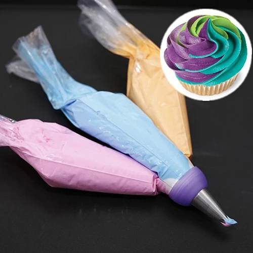 1pc Useful Silicone Icing Piping Bag Nozzle Converter 3 Hole 3 Color Cream Coupler Cake tips DIY Cake Decorating