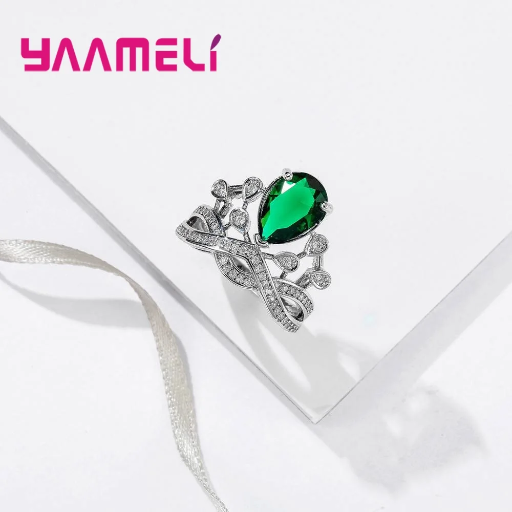 YAAMELI 925 Sterling Silver Special Ring Personality Shape Finger Rings for Women Amazing Wedding Anniversary Jewelry