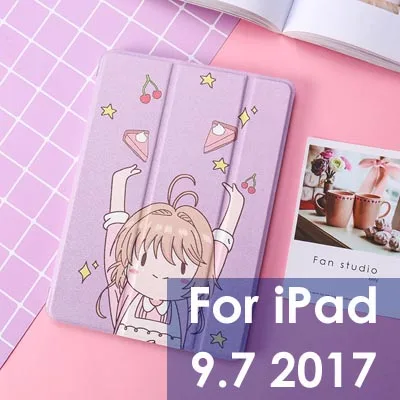 Чехол для fundas iPad mini 5/Air 3, милый мультяшный чехол из искусственной кожи для девочек, для iPad 9,7 Air 1/2 Mini 1 2 3, Магнитный умный чехол - Цвет: For IPad 9.7 2017