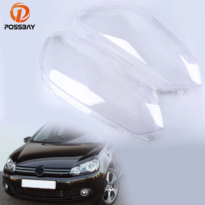 

POSSBAY Car Transparent Car Housing Headlight Lens Clear Shell Cover Lamp Assembly for Golf/Variant/4Motion(Typ 5K) 2008-2012