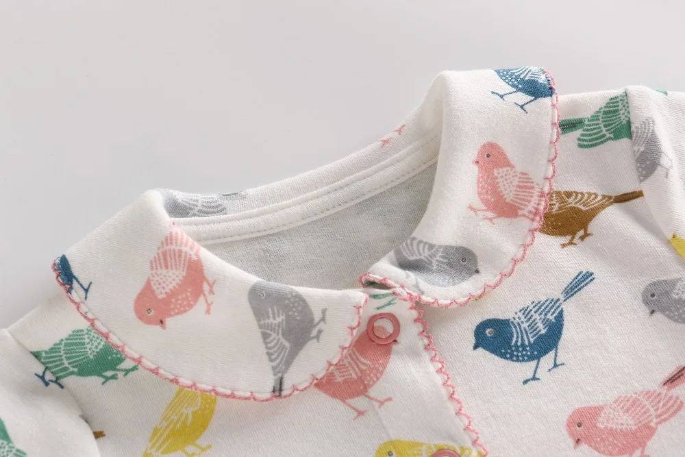 Vlinder/Rompe/детская одежда для маленьких девочек; разноцветная одежда с принтом «Magpie»; сезон весна-лето; хлопковые боди с оборками и манжетами для новорожденных