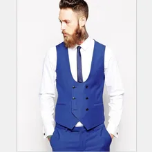 Royal Blue Men's Vest Wedding Suits Slim Fit High Quality Men Vest Wedding Suits British Style Suit Vest Formal Wear