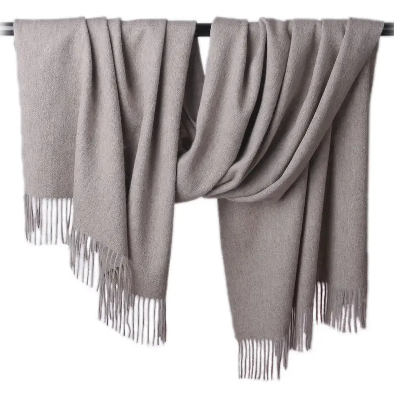 Шерстяной шарф теплый толстый разноцветный платок женские мягкие шарфы Cosywarmer - Цвет: Coffee Gray