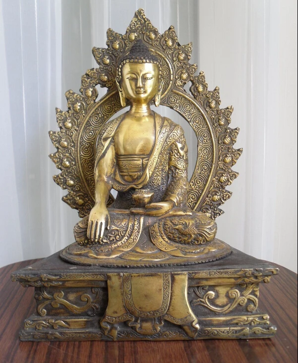 

xd 001841 Tibetan Buddhist bronze shakyamuni buddha statue 27 cm