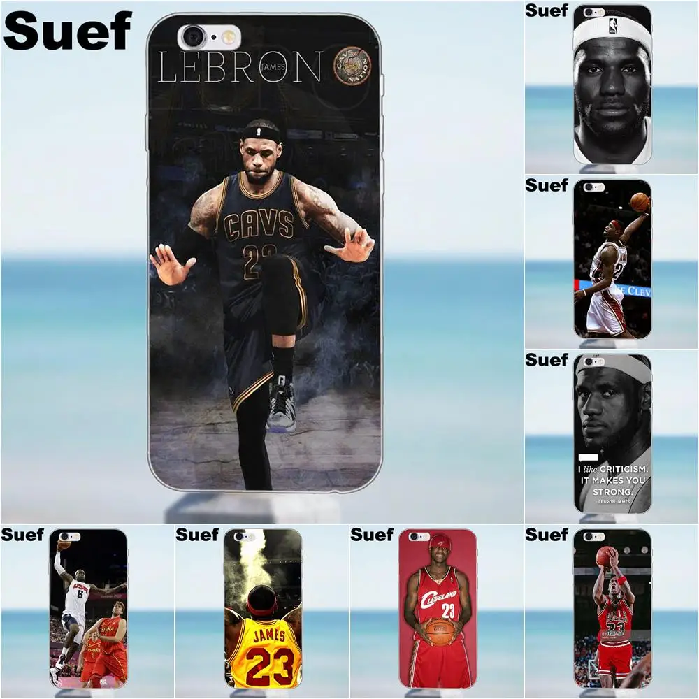 

Suef Soft Cover Cases For iPhone X 4 4S 5 5S 5C SE 6 6S 7 8 Plus Galaxy J1 J3 J5 J7 A3 A5 2016 2017 Lebron James Play Basketball