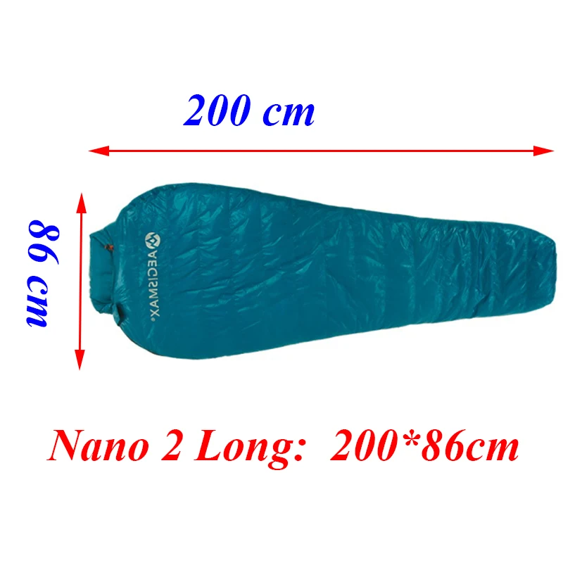 Branco para Baixo Saco de Dormir 2 Aegismax Novo Mini Atualização Nano e nano 2 Splicing Longo 95% Ganso Ultraleve Mummy Caminhadas Camping 800 fp 9 Sacos de dormir