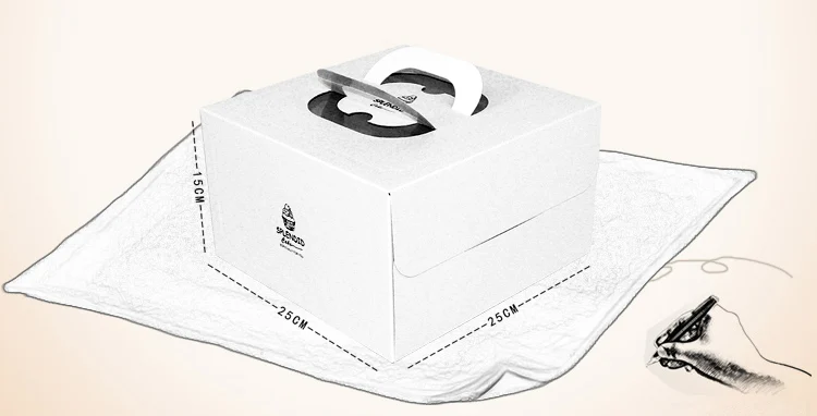 5 комплектов 8 дюймов коробка с окном ручка Крафт бумажная коробка для чизкейка для детей день рождения свадьбы дома вечерние солдата подарок поставщик