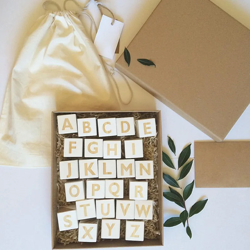 

Wood Alphabet Number Blocks Set Kids Natural Wooden Letter Building Blocks Craft Early Learning Educational Toys Baby Room Decor