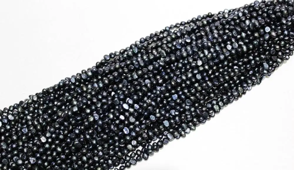 

Dark purple potato shape pearl necklace 5-6mm14