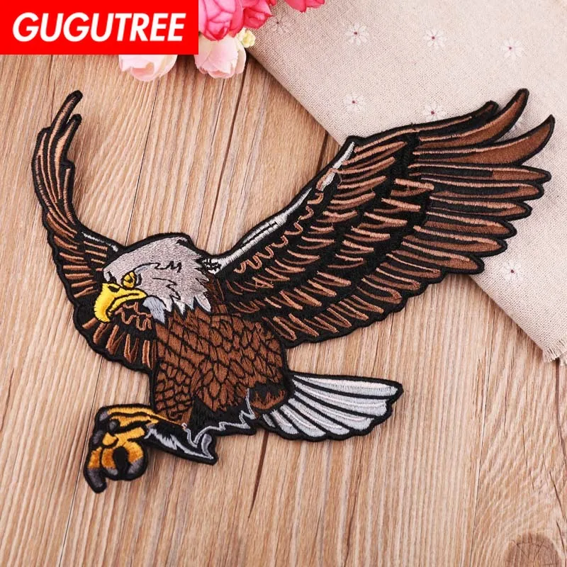 

GUGUTREE embroidery big eagle patches animal patches badges applique patches for clothing YX-290