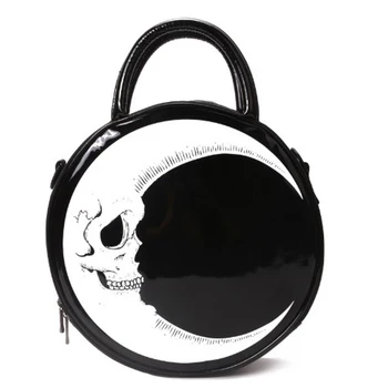 

Moon Skull Circular Design Women Shoulder Bag Leather Women's Crossbody Messenger Bags Ladies Purse Female Round Bag Handbag