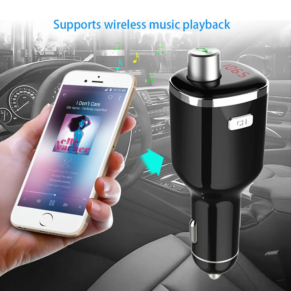 Cunymagos Bluetooth FM Transmitter Wireless Car MP3 Music Player Bluetooth Adapter Bluetooth Handsfree Car Kit with Dual USB Car Charger (7)