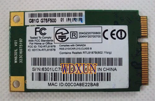 RealTek RTL8187L MINI PCI-Express WLAN карты 802,11 b/g PCI-E RTL8187L