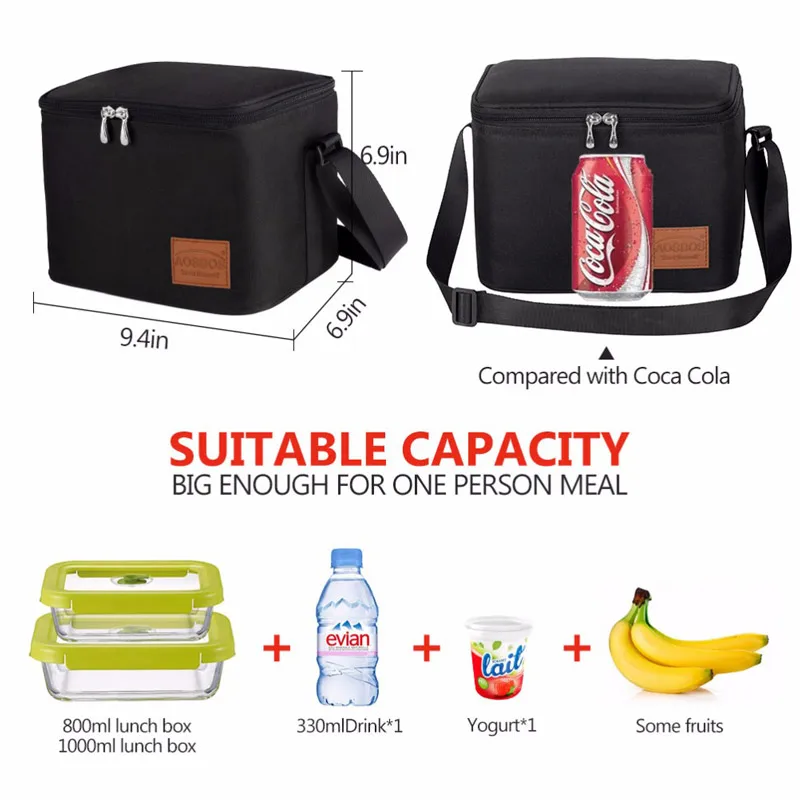 Portable Thermal Lunch Bags Cooler Tote Bags Box for Women Kids Men